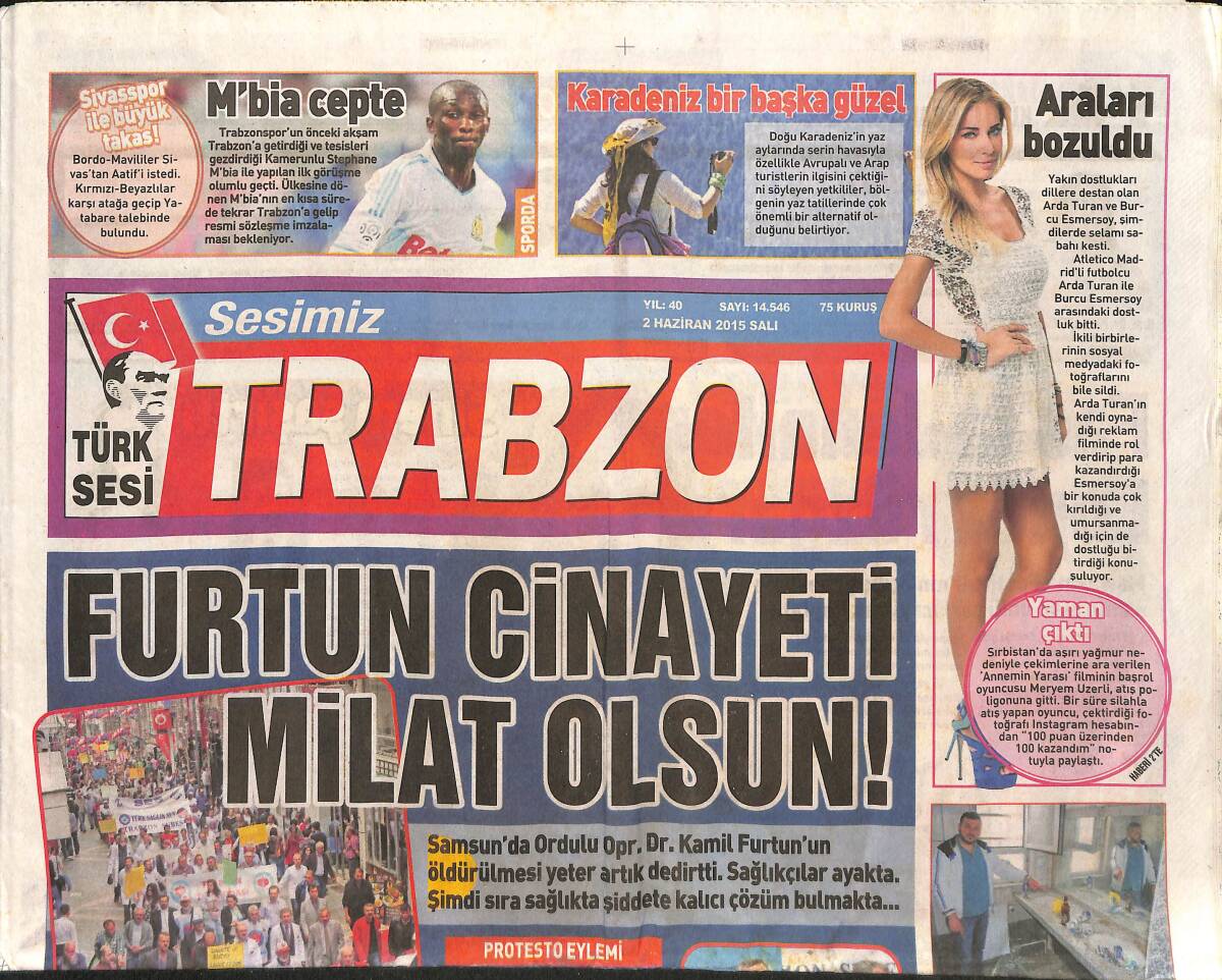 Trabzon Gazetesi 2 Haziran 2015 - Fas'ta Jennifer Lopez Rüzgarı - Ceren Hindistan Ve Sevgilisinin Korkusu! GZ136071 - 1