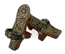 Trabzon İşi Gümüş Kaplama Telkari Takunya AOB3791 - Gökçekoleksiyon