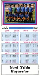Trabzon Oyuncu Kadrosu 1990 Takvimi Büyük Boy Kartpostal KRT5454 - Gökçekoleksiyon
