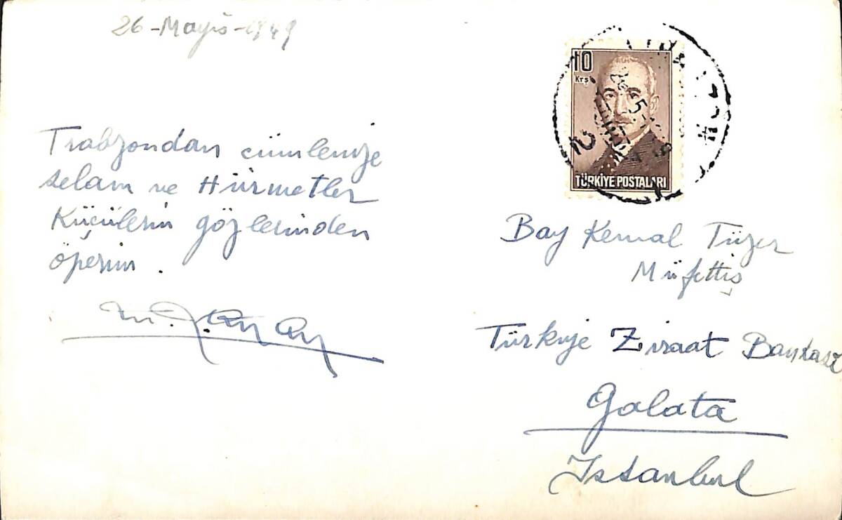 Trabzon Tarihi – 1949 Trabzon Genel Görünüş, Postadan Geçmiş Fotokart FT6 - 2