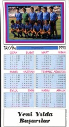 Trabzonspor 1990 Takvimli Büyük Boy Kartpostal KRT18901 - Gökçekoleksiyon
