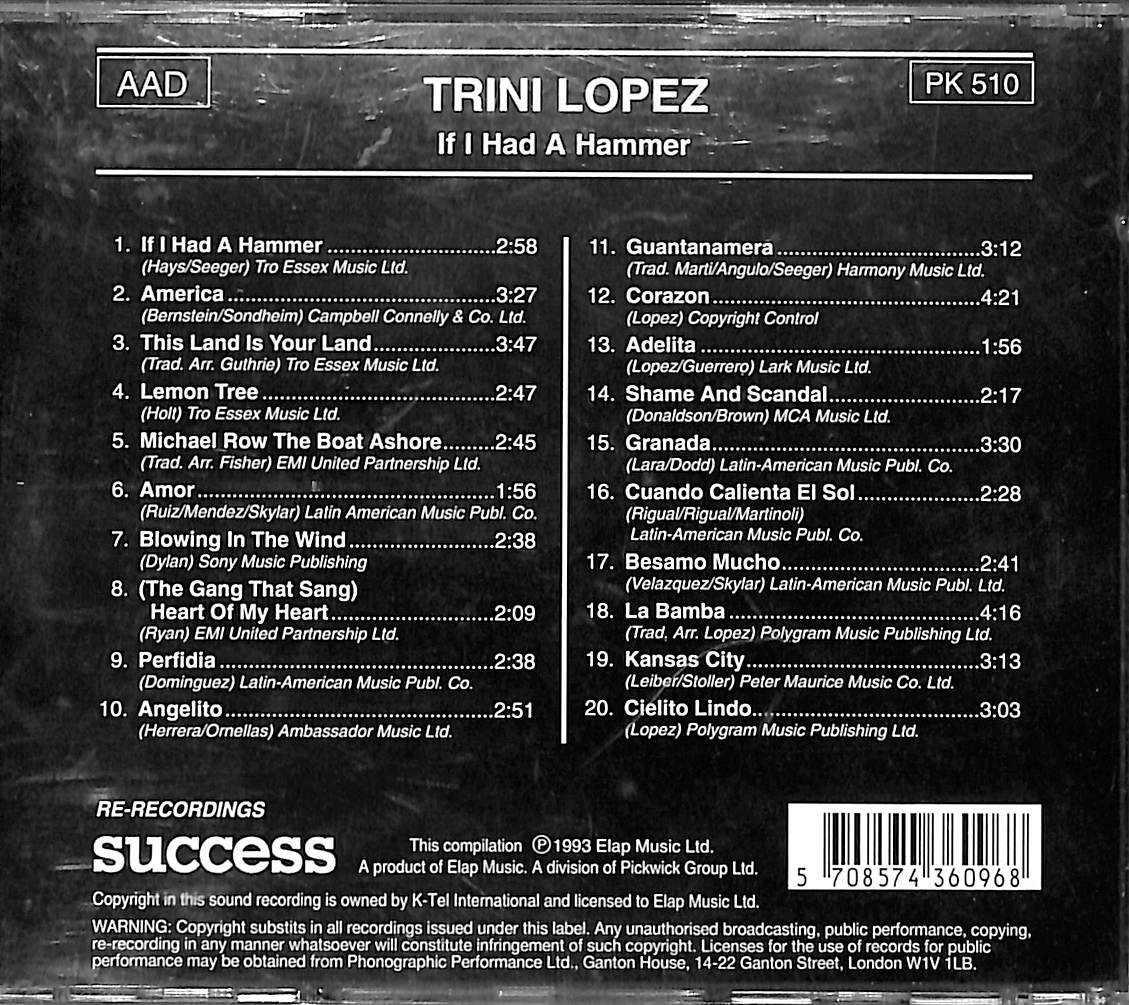 Trini Lopez ‎- If I Had A Hammer CD (İkinci El) CD4472 - 2