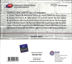 TRT Arşiv Serisi - 152 - Yorgo Bacanos'dan Ud Taksimleri CD (İkinci El) CD4940 - 3