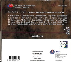 TRT Arşiv Serisi – 192 / Mesud Cemil - Tanbur ve Viyolonsel Taksimleri CD (İkinci El) CD4936 - 3