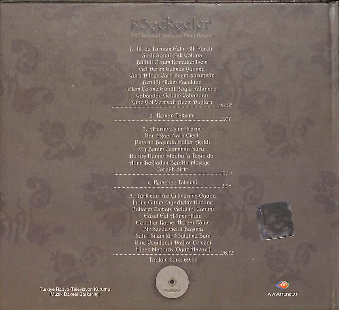 TRT İstanbul Radyosu Fasıl Heyeti - Köçekçeler CD (İkinci El) CD5469 - 2