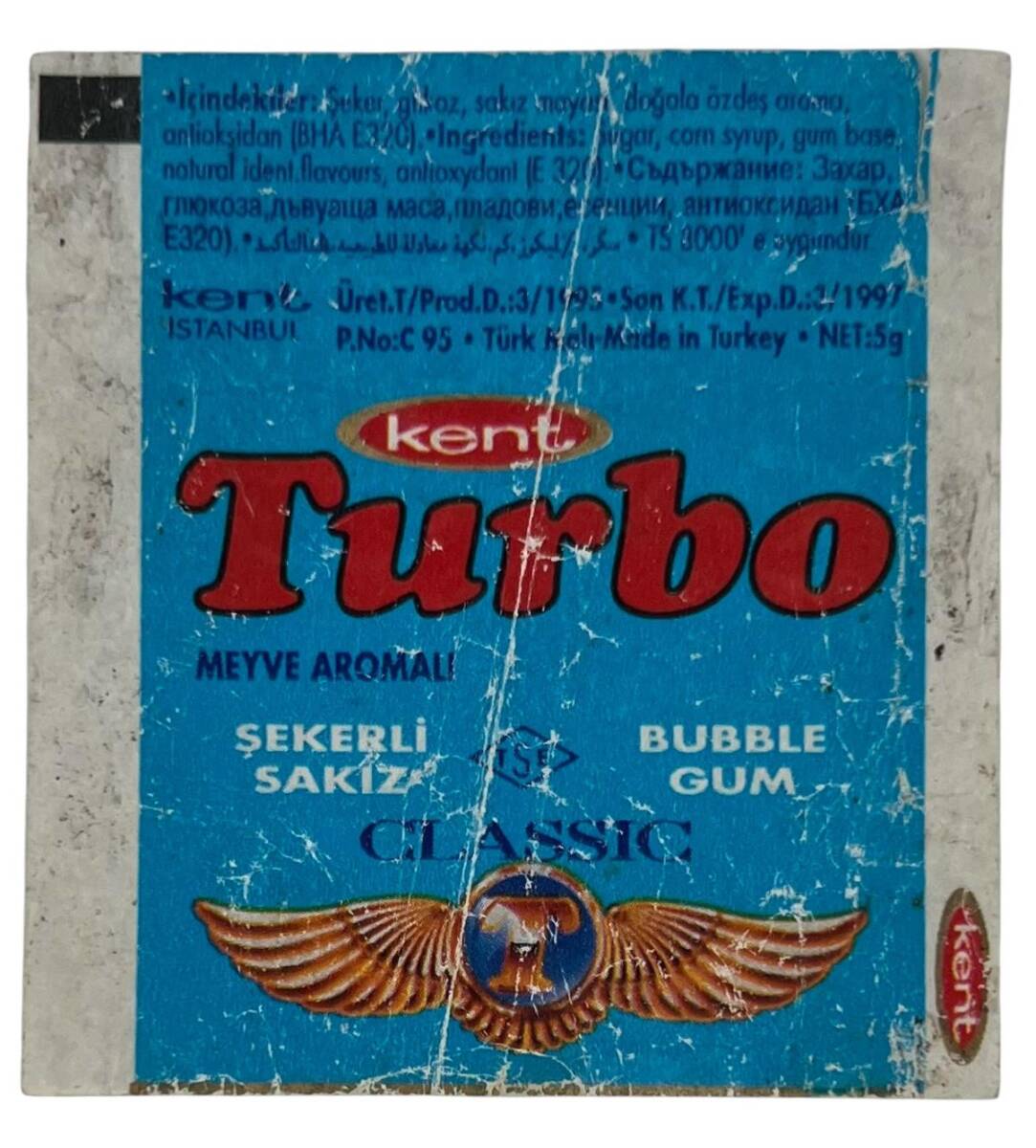 TURBO 1995 Sakız Sarma Kağıdı Stickers SKZ1678 - 3
