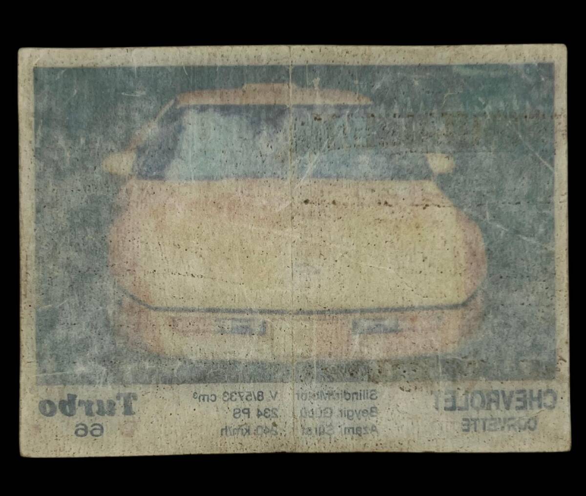 TURBO Orjinal Sticker Sakız Kağıdı No 66 -1980 Ler#SKZ462 - 2