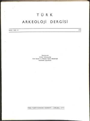 TÜRK ARKEOLOJİ DERGİSİ - SAYI XXIV - 2 1970 KTP2621 - 1