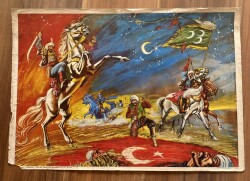 TÜRK BAYRAĞININ DOĞUŞU BÜYÜK BOY KARTPOSTAL (50X35 CM) KRT17575 - Gökçekoleksiyon