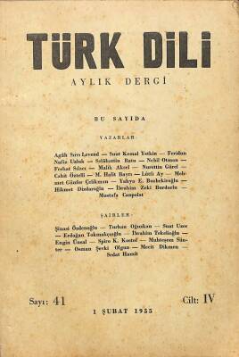 Türk Dili Aylık Dergi Sayı 41 Cilt IV - 1 Şubat 1955 DRG164 - 1
