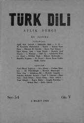 Türk Dili Aylık Dergi Sayı 54 Cilt IV - 1 MART 1956 DRG76106 - Gökçekoleksiyon