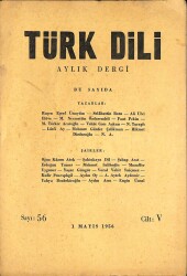 Türk Dili Aylık Dergi Sayı 56 Cilt V - 1 MAYIS 1956 NDR76209 - Gökçekoleksiyon