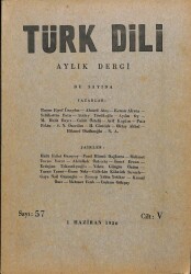 Türk Dili Aylık Dergi Sayı 57 Cilt V - 1 Haziran 1956 DRG162 - Gökçekoleksiyon