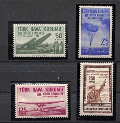 Türk Hava Kurumu 17.Büyük Kongresi Damgasız (MNH) , Tam Seri Pul PPT2382 - Gökçekoleksiyon