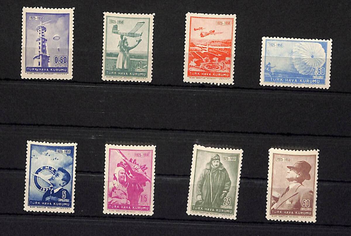 Türk Hava Kurumu 25.Yıldönümü (MNH), 8'li Tam Seri Pul PPT2384 - 1