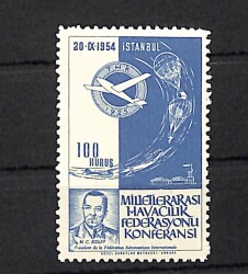 Türk Hava Kurumu Milletlerarası Havacılık Federasyonu 20 Eylül 1954, 1 Pul Seri PPT2381 - Gökçekoleksiyon
