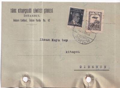 Türk Kitapçılığı Limitet Şirketi İstanbul. İhsan Kaya Gürel Giresun 1933 Yılı Antiye - 1