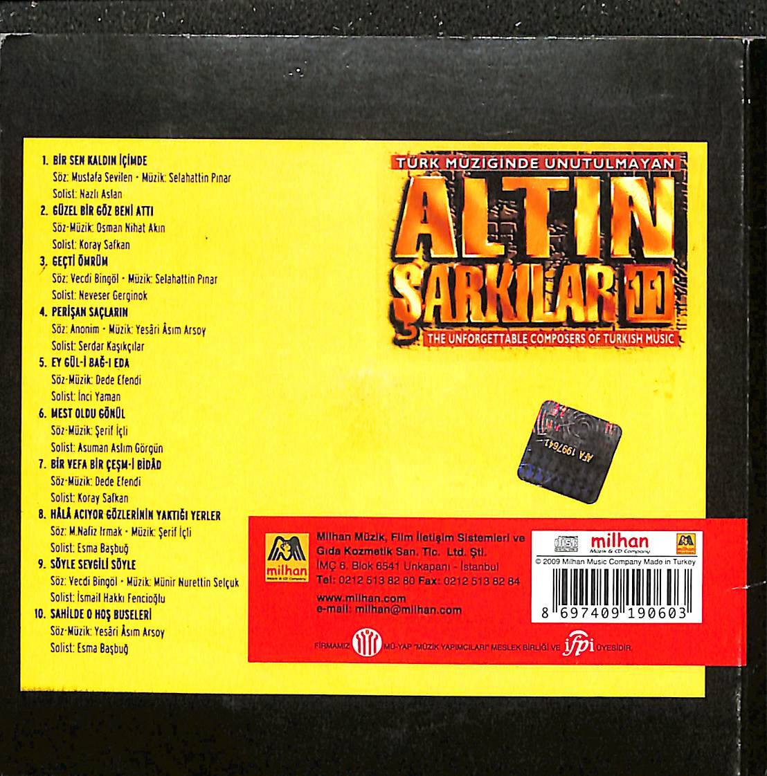 Türk Müziğinde Unutulmayan - Altın Şarkılar 11 CD (İkinci El) CD4314 - 2