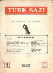 TÜRK SAZI Aylık Türkçü Dergi BÜTÜN TÜRKLER BİR ORDU 15 MAYIS 1943 SAYI: 1 - ATSIZ'ın Tek Sayı Çıkardığı ve Yasaklanan Dergisi NDR88158 - Gökçekoleksiyon