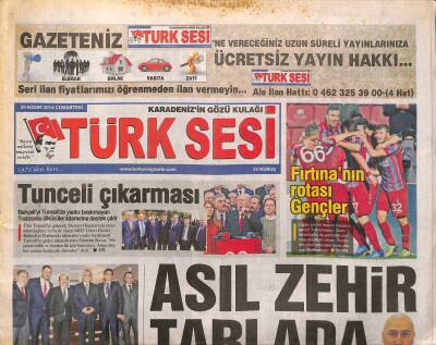 Türk Sesi Gazetesi 29 Kasım 2014 - Reşadiye Örnek Olacak - Mustafa Ve Zeki Yavru Geri Sayımda GZ125535 - 1