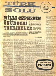 Türk Solu Dergisi 21 Mayıs 1968 Sayı 27 - Milli Cephenin Önündeki Tehlikeler - Türk Sovyet İlişkileri NDR96235 - Gökçekoleksiyon