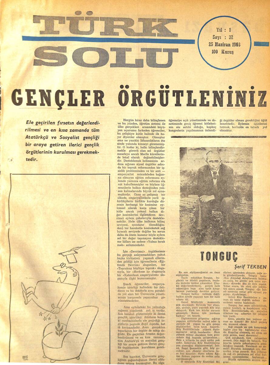Türk Solu Dergisi 25 Haziran 1968 Sayı 32 - Son Anda Öğrenciler Direnmeye Karar Verdi NDR96217 - 1