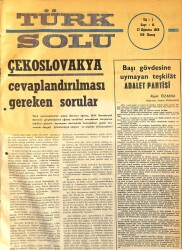 Türk Solu Dergisi 27 Ağustos 1968 Sayı 41 - Çekoslovakya Cevaplandırılması Gereken Sorular NDR96226 - Gökçekoleksiyon
