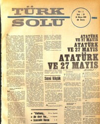 Türk Solu Dergisi 28 Mayıs 1968 Sayı 28 - Atatürk Ve 27 Mayıs - Türk Gençliği Fransız Gençliğini Destekliyor NDR96221 - Gökçekoleksiyon