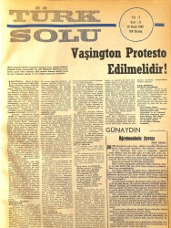 Türk Solu Dergisi 30 Ocak 1968 Sayı 11 - Vaşington Protesto Edilmelidir NDR96207 - Gökçekoleksiyon