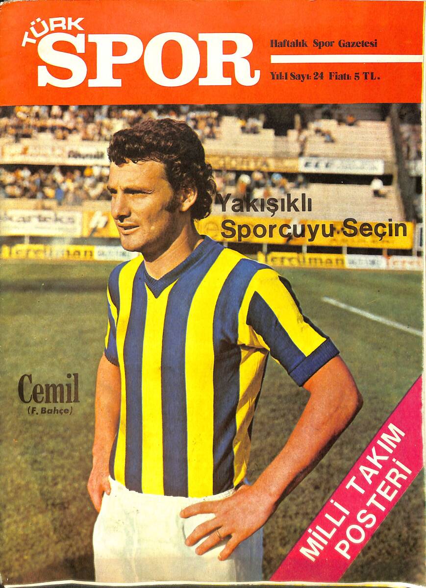 Türk Spor Haftalık Spor Gazetesi 6 Eylül 1976 Sayı : 24 - Milli Takım Oyuncu Kadrosu Poster - Boluspor Gücünü Ortaya Koydu NDR97969 - 1