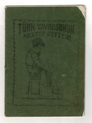 Türk Yavrusunun Mektep Defteri 1930'lu Yıllar Osmanlıca Yazılı Defter NDR101598 - Gökçekoleksiyon