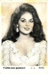 Türkan Şoray Siyah Beyaz Orta Boy Kartpostal KRT19383 - Gökçekoleksiyon