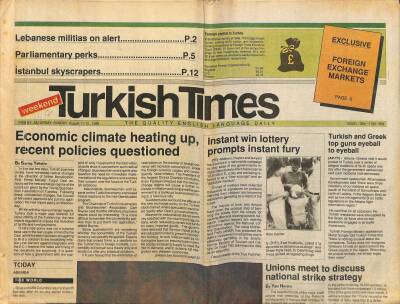 Turkish Times Gazetesi 11-13 August 1989 - New NATO Underwater Base In Turkey Nears Completion GZ125111 - 1
