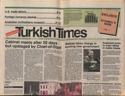 Turkish Times Gazetesi 18-20 August 1989 - Istanbul Pub Crawl The Good , The Bad And The Magnificent GZ125113 - 1