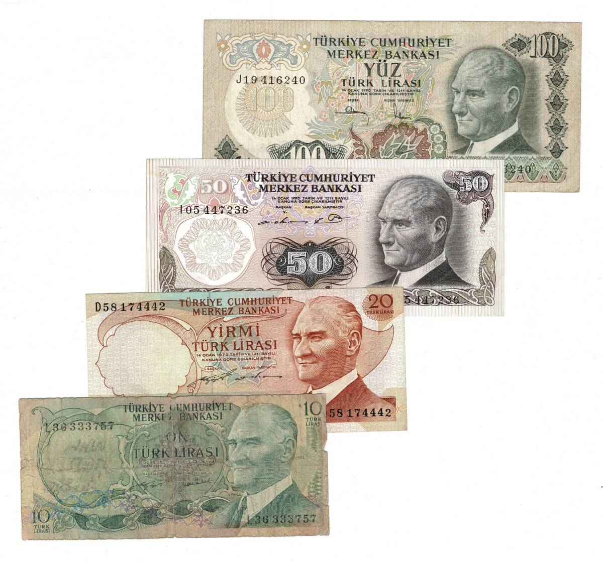 Türkiye 6.Emisyon 100/50/20/10 Lira Lot TCK10419 - 1