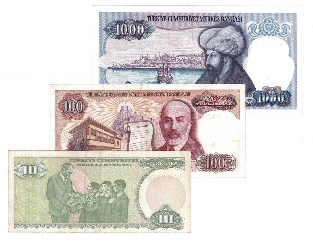 Türkiye 7.Emisyon 1000/100/10 Lira Lot TCK10418 - 2