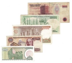 Türkiye 7.Emisyon 20/10/5 Bin/100/10 Lira Lot TCK10420 - 2