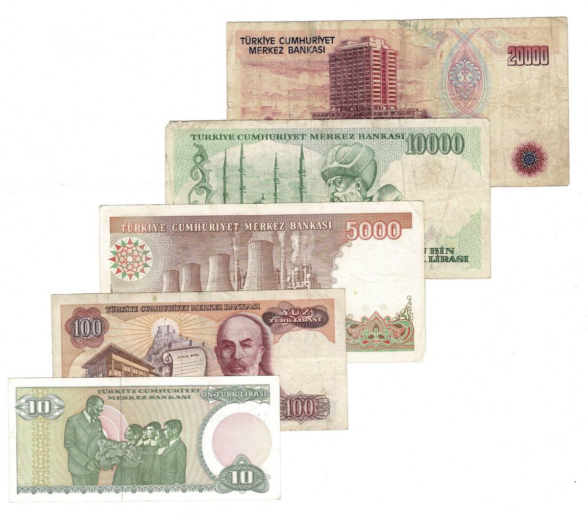 Türkiye 7.Emisyon 20/10/5 Bin/100/10 Lira Lot TCK10420 - 2