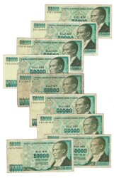 Türkiye 7.Emisyon 50.000 Lira Harf Takım (H Hariç) Temiz TCK10424 - Gökçekoleksiyon