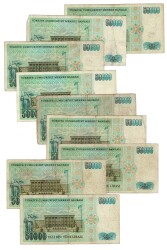 Türkiye 7.Emisyon 50.000 Lira Harf Takım (H Hariç) Temiz TCK10424 - 2