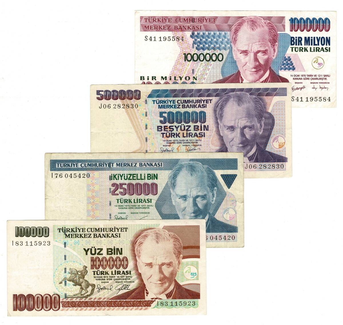 Türkiye 7.Emisyon Kağıt Para Lotu TCK10425 - 1