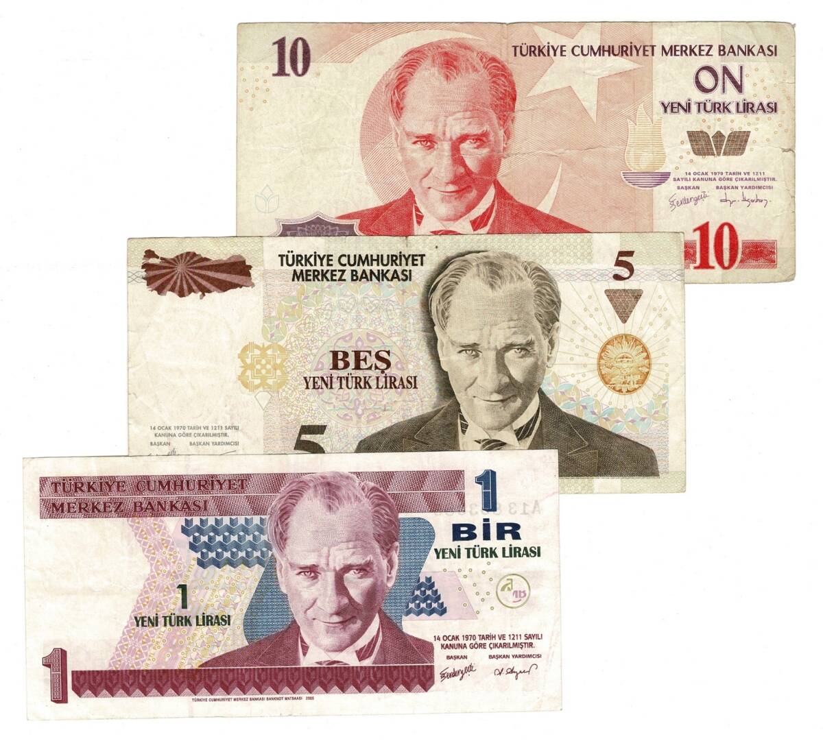Türkiye 8.Emisyon Kağıt Para Lotu Temiz+ TCK10427 - 1