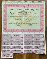 Türkiye Emlak Kredi Bankası %11 Faizli 1978 Tahvili (10.000 Lira) HSS380 - 1