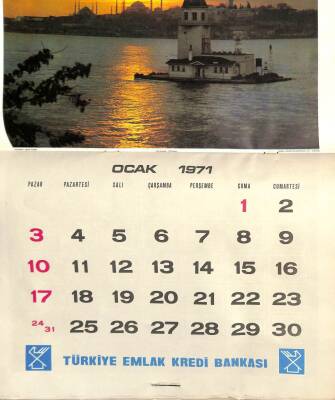 Türkiye Emlak Kredi Bankası 1971 Yılı Büyük Boy Duvar Takvimi (Bütün Aylar Mevcuttur) NDR67162 - 4