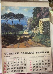 Türkiye Garanti Bankası 1975 Yılı Büyük Boy Duvar Takvimi (Bütün Aylar Mevcuttur) NDR67155 - 1