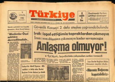 Türkiye Gazetesi 1 Eylül 1980 - ABD , Hürmüz Boğazının Açık Kalması İçin Her Harekâtı Yapacak GZ117315 - 1