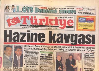 Türkiye Gazetesi 1 Haziran 1996 - İsrailde Netenyahu Başbakan Oldu - Trabzonspora Abdullah Şoku ! GZ119446 - 1