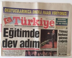Türkiye Gazetesi 1 Haziran 1997 - Eğitimde Dev Adım Sabancı Üniversitesinin Temeli Cumhurbaşkanı Süleyman Demirel Tarafından Atıldı GZ11680 - 2