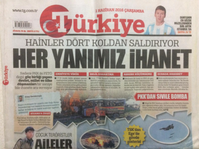 Türkiye Gazetesi 1 Haziran 2016 - Fatih Terim Bizim DNAmızda Pes Etmek Yok GZ27672 - 1