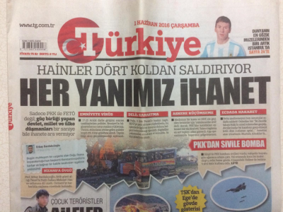 Türkiye Gazetesi 1 Haziran 2016 - Hainler Dört Koldan Saldırıyor Her Yanımız İhanet GZ27666 - 1